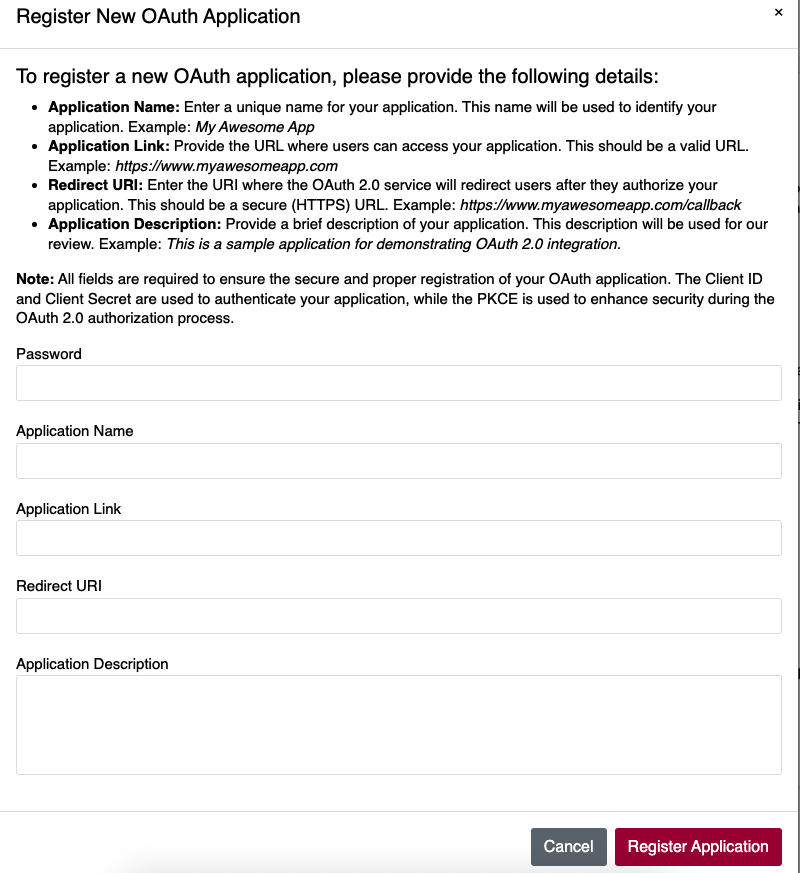 Register OAuth App