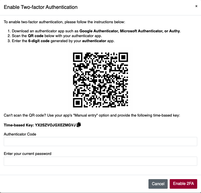 2FA QR Code
