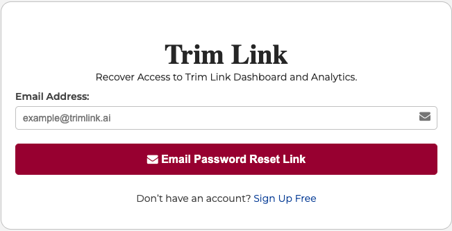 Forget Password Screen